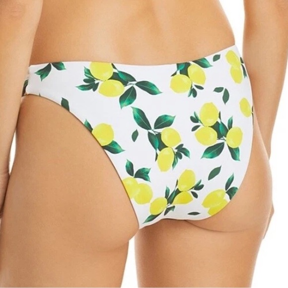 NWOT Aqua Swim White Lemon Print Swimsuit Bikini Bottom Medium - Picture 2 of 7